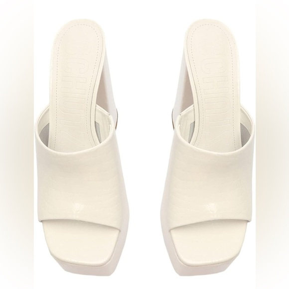 Schutz Darah white platform crock embossed upper platform slides sz 10 nwob - Picture 5 of 7